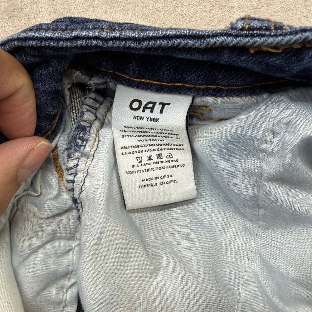OAT New York Jeans Women's 8/29 Flare Dark Blue High Rise‎ Patch Pocket Stretch - Picture 4 of 11